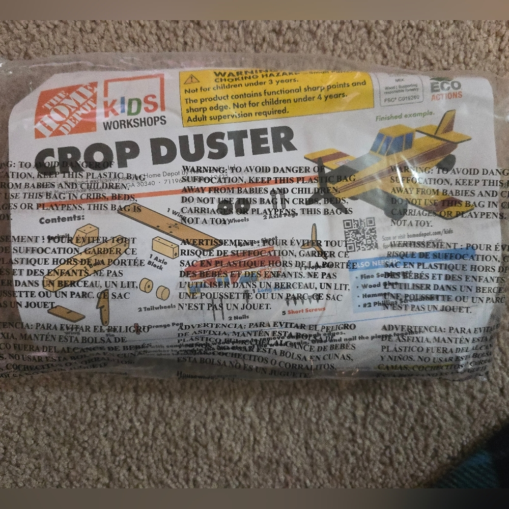 Kids Workshops Crop Duster Airplane